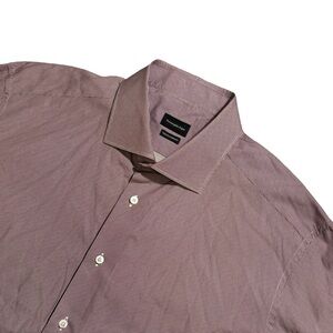 Ermenegildo Zegna mens 18 46 purple micro pattern Trofeo comfort dress shirt EUC